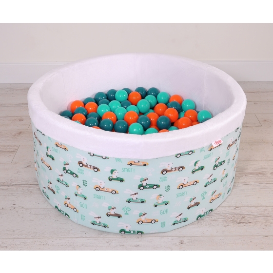 Toddlers Ball-pit Dry Pool minky with balls 200pcs - mint rabbits