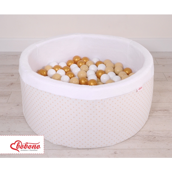 Toddlers Ball-pit minky with balls 200pcs - golden Stars