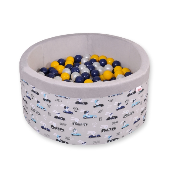 Toddlers Ball-pit minky with balls 200pcs - gray rabbits