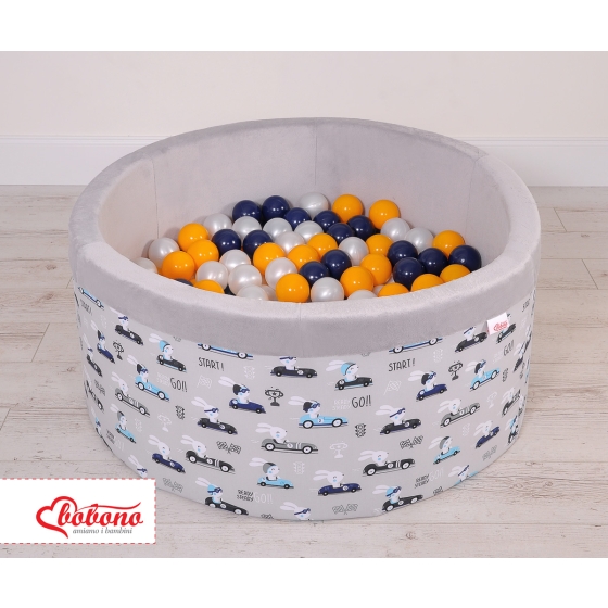 Toddlers Ball-pit minky with balls 200pcs - gray rabbits