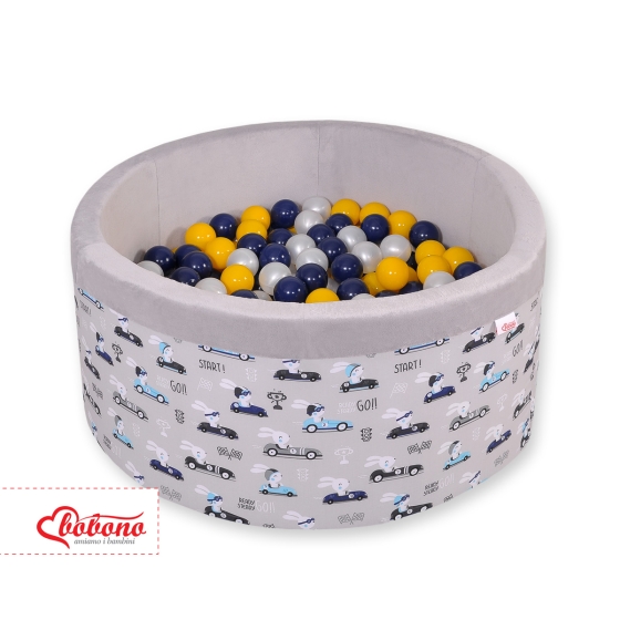 Toddlers Ball-pit minky with balls 200pcs - gray rabbits