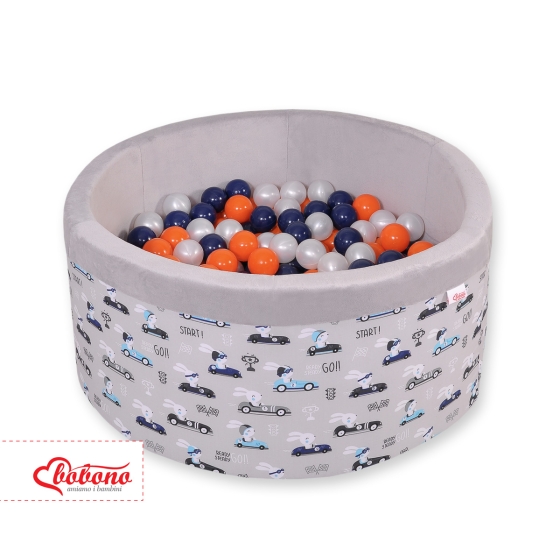 Toddlers Ball-pit minky with balls 200pcs - gray rabbits