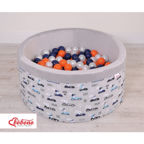 Toddlers Ball-pit minky with balls 200pcs - gray rabbits