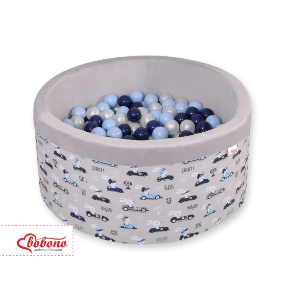 Toddlers Ball-pit minky with balls 200pcs - gray rabbits
