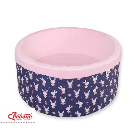 Toddlers Ball-pit minky without balls - blue rabbits