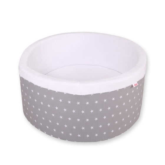 Toddlers Ball-pit minky without balls - gray stars