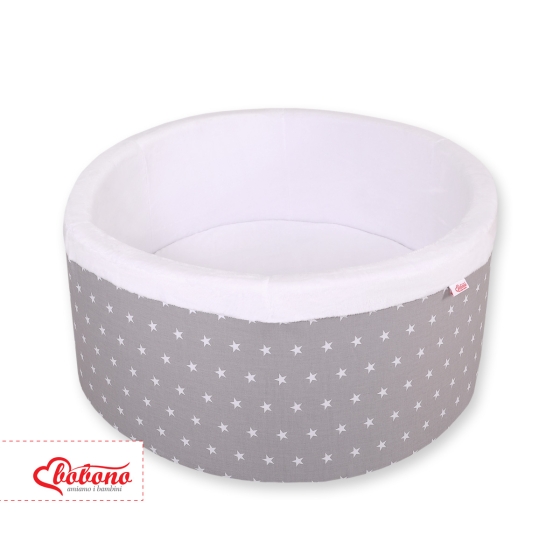 Toddlers Ball-pit minky without balls - gray stars