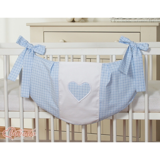 Toys bag- Hanging Hearts blue checkered