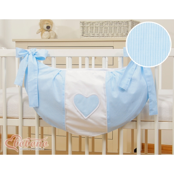 Toys bag- Hanging Hearts blue stripes