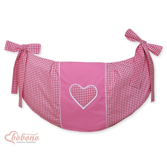 Toys bag- Hanging Hearts dark pink checkered