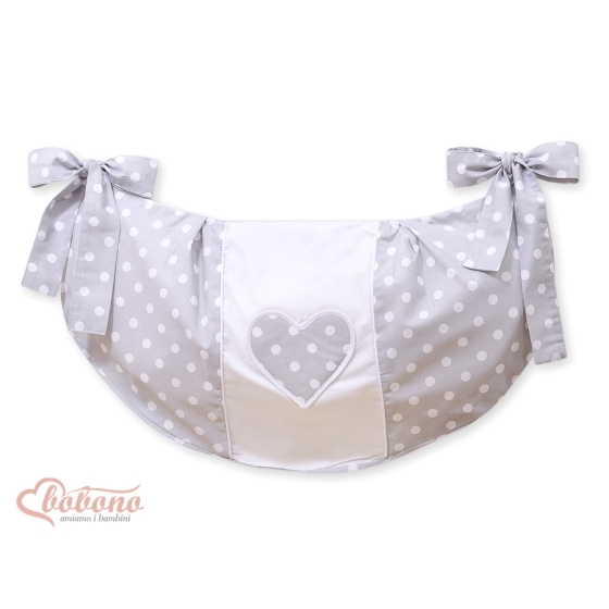 Toys bag- Hanging Hearts dots on Gray