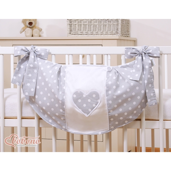 Toys bag- Hanging Hearts dots on Gray