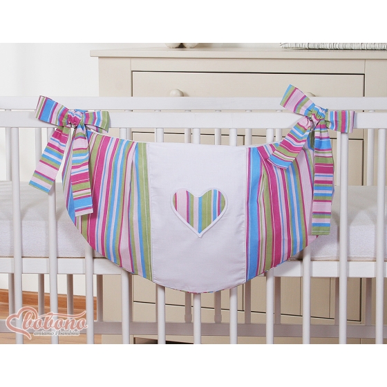 Toys bag- Hanging Hearts lilac stripes