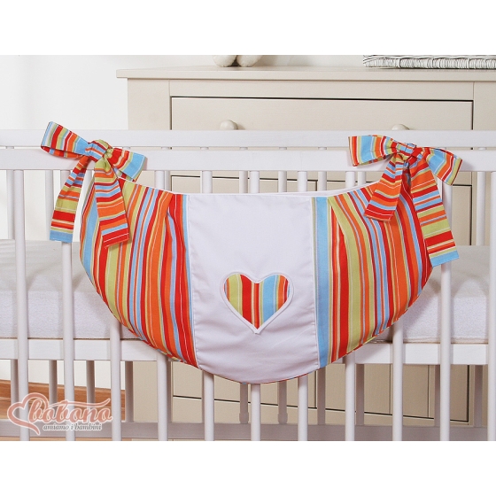 Toys bag- Hanging Hearts orange stripes