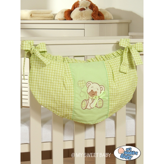 Toys bag- Teddy Bear with bow green