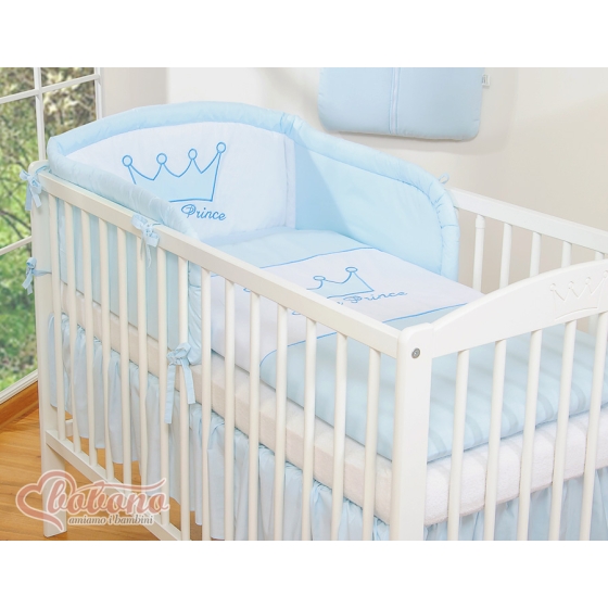 Universal Baby Bed Bumper- Little Prince/Princess blue