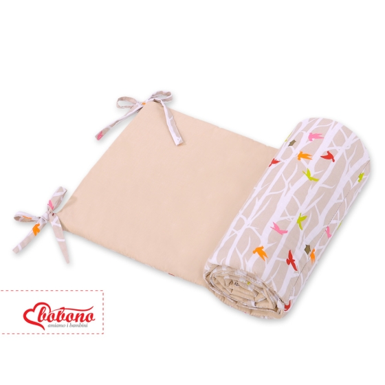 Universal bumper for cot 120- beige trees