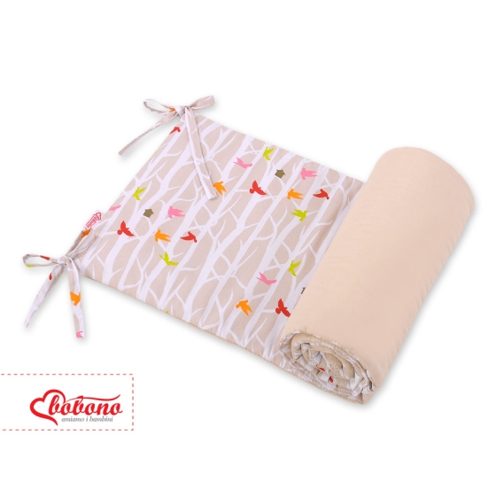 Universal bumper for cot 120- beige trees