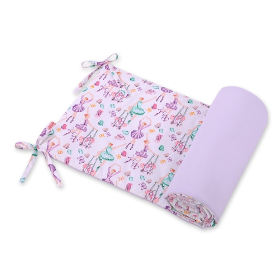 Universal bumper for cot - ballerinas lilac