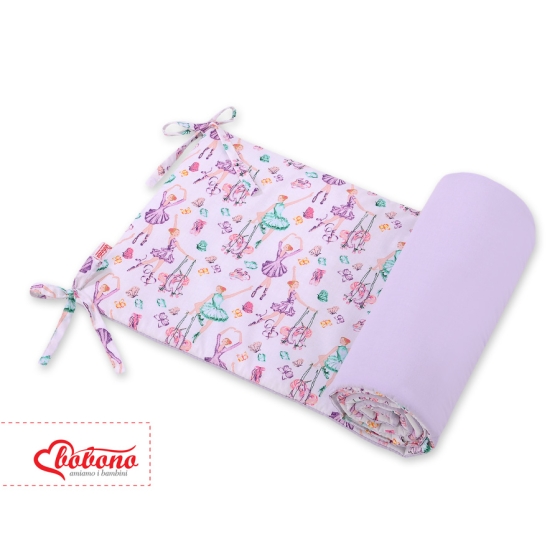 Universal bumper for cot - ballerinas lilac
