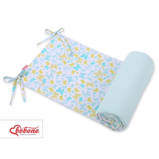 Universal bumper for cot - blue butterflies