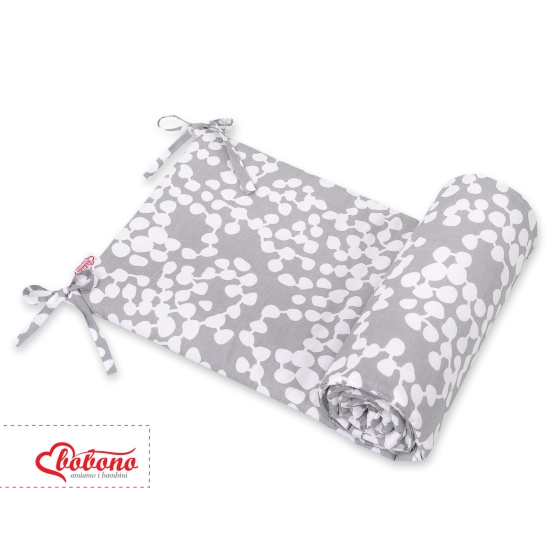 Universal bumper for cot - bubbles gray