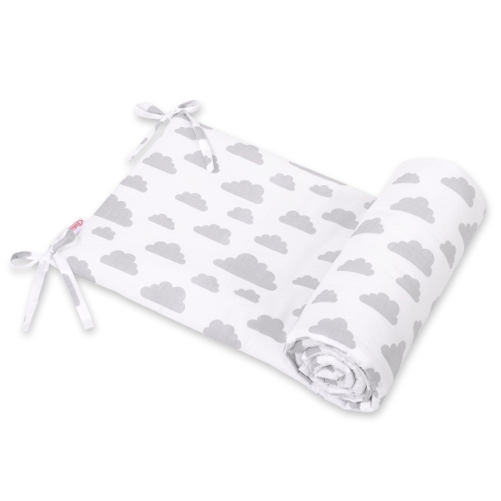 Universal bumper for cot - clouds gray