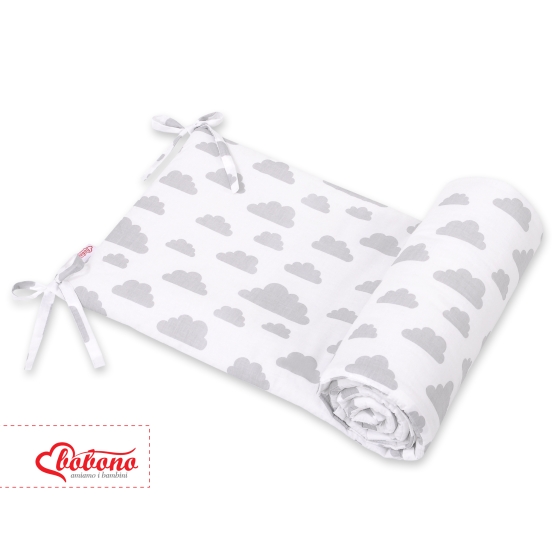 Universal bumper for cot - clouds gray