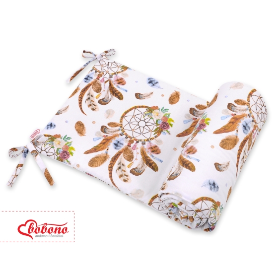 Universal bumper for cot - dream catchers white