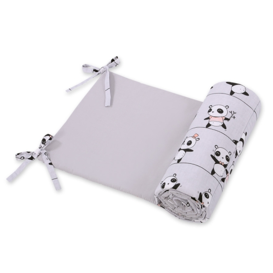 Universal bumper for cot - gray panda