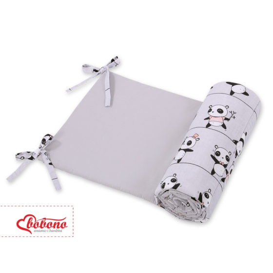 Universal bumper for cot - gray panda