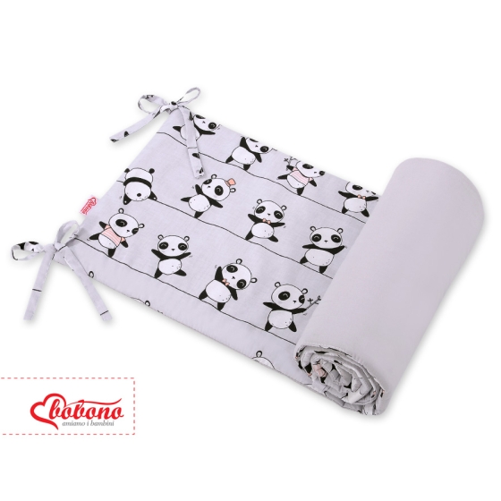 Universal bumper for cot - gray panda