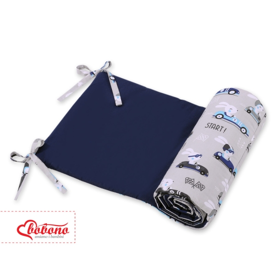 Universal bumper for cot - gray rabbits
