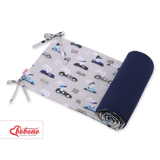 Universal bumper for cot - gray rabbits