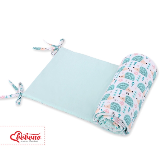 Universal bumper for cot - hedgehogs mint