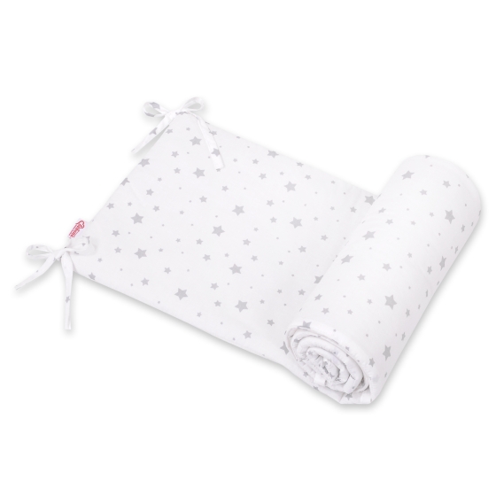 Universal bumper for cot - mini gray stars