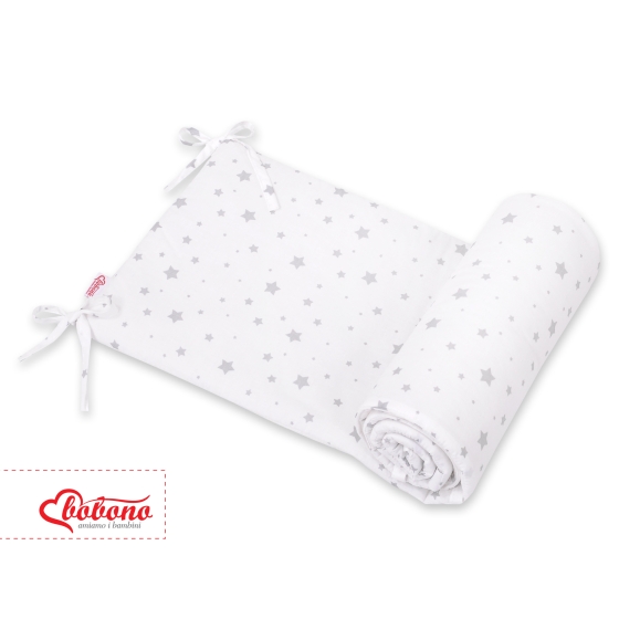Universal bumper for cot - mini gray stars