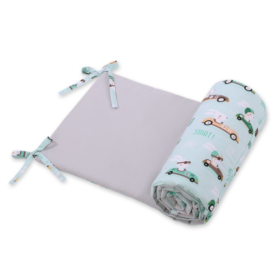 Universal bumper for cot - mint rabbits