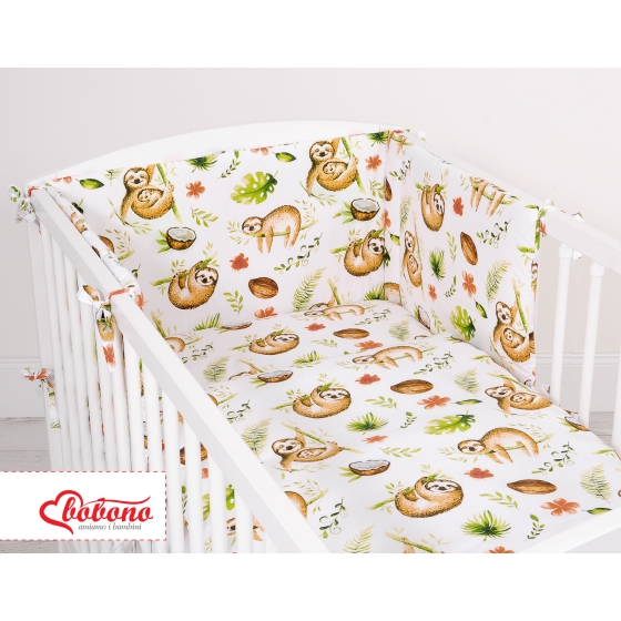 Universal bumper for cot - sloths beige