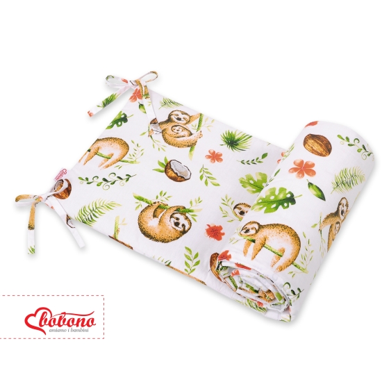 Universal bumper for cot - sloths beige