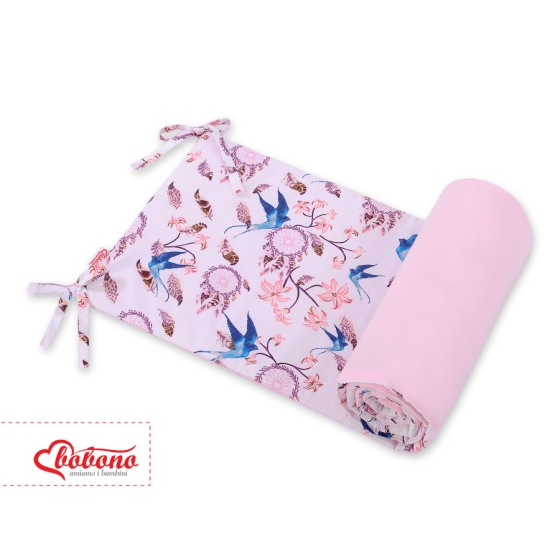 Universal bumper for cot - swallows blue