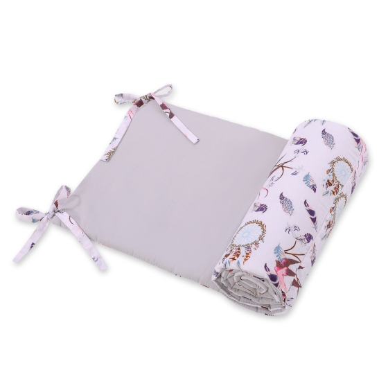Universal bumper for cot -swallows pink