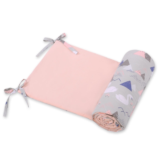 Universal bumper for cot - Swans gray
