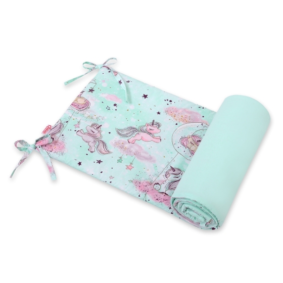 Universal bumper for cot - unicorn mint