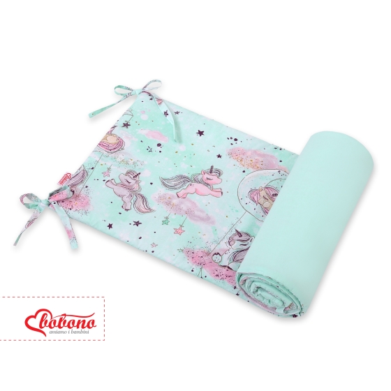 Universal bumper for cot - unicorn mint