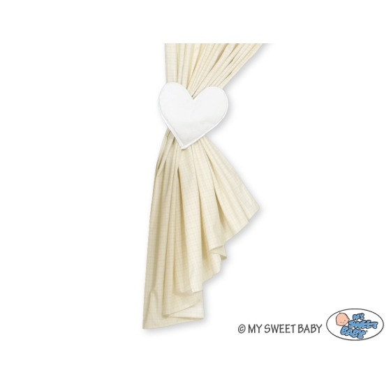White Curtains for baby room- Bear with bow