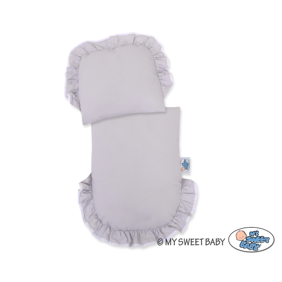 White Wicker Doll Bassinet Stroller Retro Style Basket Handmade -523