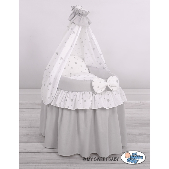Wicker crib for doll with drape no. 2159-1016