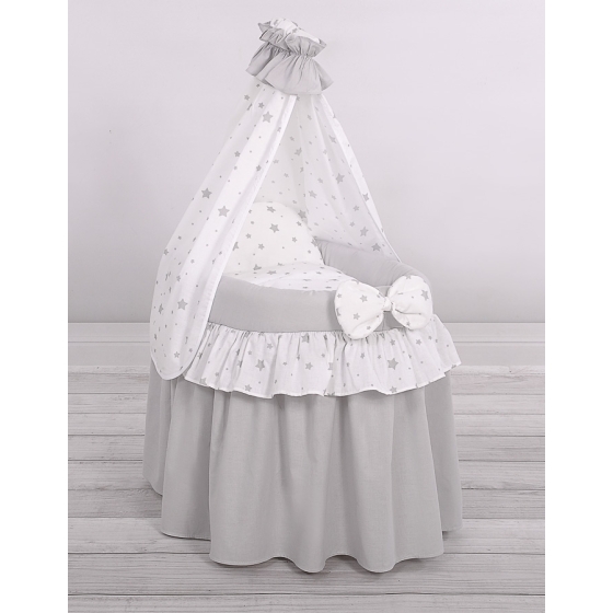 Wicker crib for doll with drape no. 2159-1016