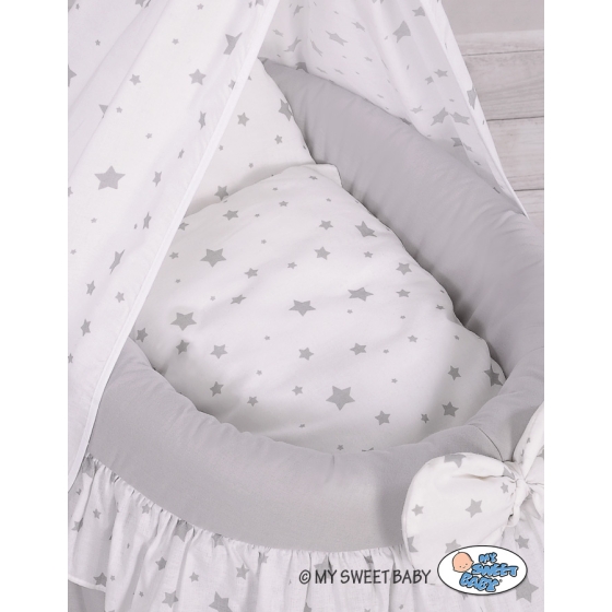 Wicker crib for doll with drape no. 2159-1016